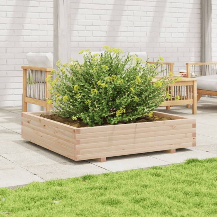 vidaXL Jardinieră de grădină, 110x110x26,5 cm, lemn masiv de pin 847323