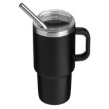 Cana Termos Mini cu Maner, 135ml, Otel Inoxidabil Negru, CMCLASS