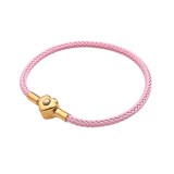 Cumpara ieftin Bratara cu snur din otel si inchizatoare placata cu aur