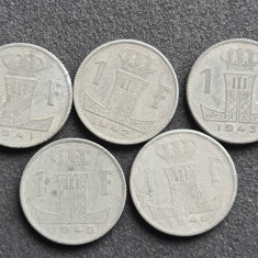h865 Belgia 1 franc 1941 1942 1943 1944 1945 1946