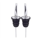 Cumpara ieftin Set 2x Dop cu picurator pentru bauturi, otel inoxidabil, 10.8 x 2.9 cm, negru