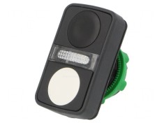 Comutator dublu 22mm alb/negru IP66 foto