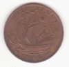 Marea Britanie &frac12; Penny 1966 - Elizabeth II 1st portrait; without &#039;BRITT:OMN&#039;, Europa, Bronz