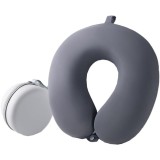 Pern&Auml; travelsupport, form&Auml; de u, suport ergonomic pentru g&Atilde;&cent;t &Egrave;i cap, spum&Auml; cu memorie, sistem de prindere cu capse, 30x30 cm, gri