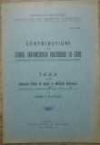Contributiuni la studiul tratamentului fracturilor la caine/ 1935