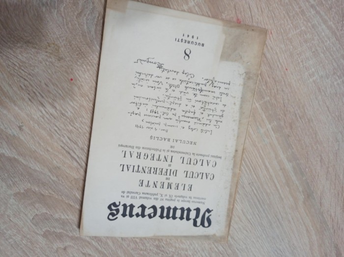 NUMERUS , REVISTA LUNARA DE MATEMATICI ELEMENTARE PENTRU INVATAMANTUL SECUNDAR , VOL 8 * 1941