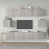 Cumpara ieftin Set dulap TV, 6 piese, gri beton, lemn prelucrat