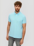 s.Oliver Tricou polo barbati, din bumbac cu croiala Regular Fit, logo, Albastru deschis, XL
