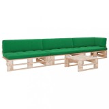 vidaXL Set mobilier paleți cu perne, 4 piese, lemn de pin tratat 3066750