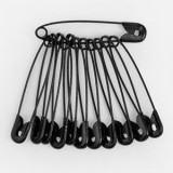 Ace de siguranță negre, 4,5 cm, set de 12 bucăți, CMCLASS