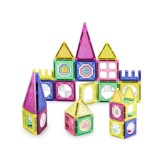 Set caramizi magnetice pentru copii, 34 piese, Multicolor, ATU-087394, Oem