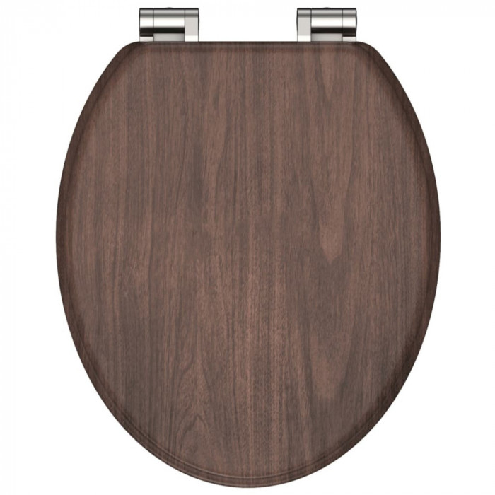 SCH&Uuml;TTE Scaun de toaletă cu &icirc;nchidere silențioasă DARK WOOD, MDF