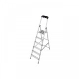 Scara dubla cu trepte pe o parte din aluminiu, Krause, Monto &quot;Safety&quot;, 3.25m inaltime lucru, 6 trepte, pliabila