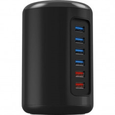 Hub USB Orico RH4CS 30W USB 3.0 Hub cu 2x BC 1.2 Smart Charger Negru foto