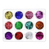 Set 12 paiete decorative pentru unghii, multicolore