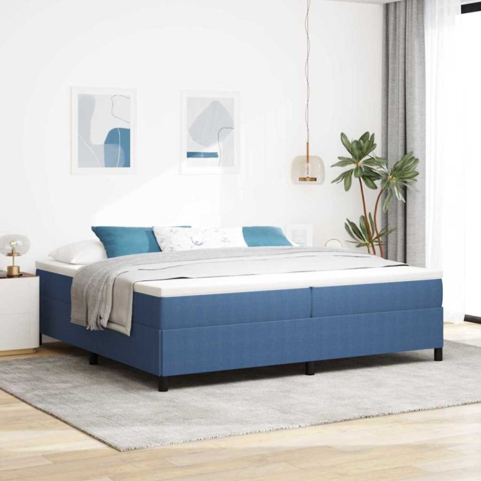 vidaXL Cadru de pat albastru 200 x 200 cm Țesătură de catifea
