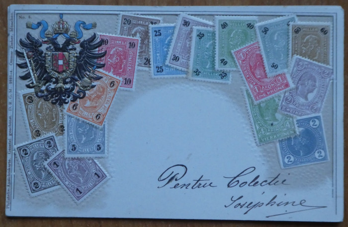 Uniunea Postala Universala , Austria , circulata in Bucuresti , embosata ,1904