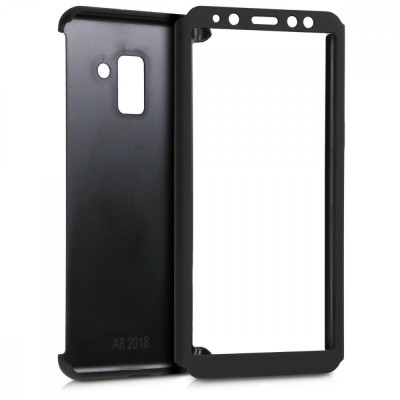 Husa GloMax FullBody Negru pentru Samsung Galaxy A8 2018 cu folie de sticla inclusa foto