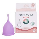 Cupe menstruale FEMI.EKO&reg;, din silicon medical, protecție p&acirc;nă la 12 ore, mărime M, mov