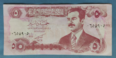 Irak / Iraq - 5 Dinari / Dinars (1992) foto