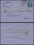 France 1864 Postal History Rare Cover + Content Rouen to Drucourt D.778