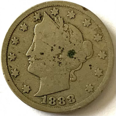 AMERICA 5 CENTS 1888 LIBERTY, KM#112 foto