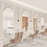 Consola de coafură consola de frizerie consola de cosmetică oglindă LED cu ramă de aluminiu 170x70 STD