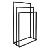 Suport metalic de baie pentru prosoape, cu 3 standuri, 84 cm, negru Household NewTrend