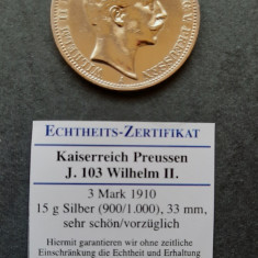 Moneda de argint - 3 Mark 1910, Statele germane - B 2173