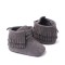 Pantofiori inalti pentru bebelusi, gri, cu franjuri (Marime Disponibila: 3-6