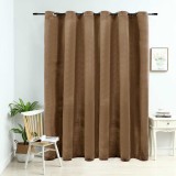 Draperie opacă cu inele metalice, bej, 290 x 245 cm, catifea
