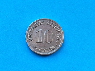 10 Pfennig 1912 -D -Germania-stare buna foto