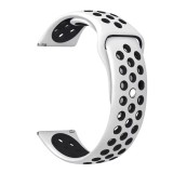 Cumpara ieftin Curea silicon, compatibila Samsung Galaxy Watch 4 Classic, 46mm, telescoape Quick Release, Alb/Negru