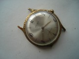 Ceas mecanic francez Valrex Antichoc, carcasa placata cu Au 10M, defect, ansa rupta
