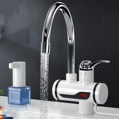 Robinet electric pentru apa calda instant, 3000W, 30-60&amp;deg;C, inox, design rotativ 360&amp;deg; foto