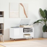 Dulap discuri vinil Gossi alb lucios 85x38x48cm, lemn prelucrat, depozitare LP, picioare fier