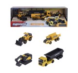 MAJORETTE SET 4 UTILAJE METALICE VOLVO CONSTRUCTION 7.5CM