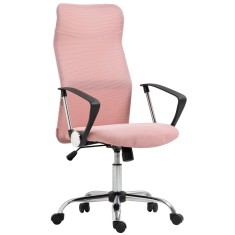 HOMCOM Scaun Ergonomic de Birou cu &Icirc;nălțime Reglabilă și Spătar din Plasă, Roz | Aosom Romania