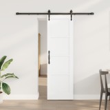 Ușa Glisantă vidaXL cu Set de Hardware Alb 61x198.5 cm Lemn de Pin Solid