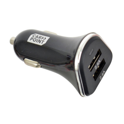 Incarcator auto Carpoint pentru USB de la priza auto , 2xUSB, 12V/ 24V, iesire 5V 4.8A, adaptor usb auto foto