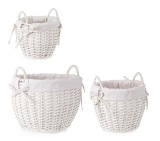 Cumpara ieftin Set 3 cosuri depozitare alb Alesha &Oslash;20,5x19h; &oslash;30x25,5h; &oslash;38,5x30h