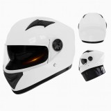 Cumpara ieftin Casca Moto/Scuter FIXATO Ultra, Protectie UV, Viziera Dubla, Ventilatie buna si permeabilitate la aer, Esarfa de iarna detasabila, Alba, Marime univer