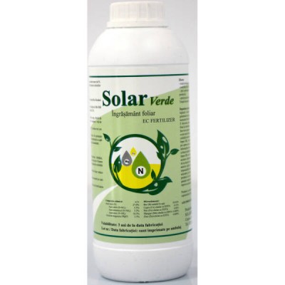 Solar Verde 1 L, ingrasamant foliar lichid, Solarex, pe baza de Azot, Magneziu si microelemente (Bor, Cupru, Fier, Mangan, Zinc) pentru culturile de c foto