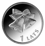 Letonia 1 Lats 2012 - Clopote de Craciun, Cupru-nichel, KM-136 UNC !!!, Europa