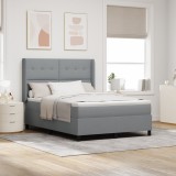 VidaXL Pat cu arcuri și saltea Gri deschis 140x200 cm din material textil.
