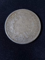 Fran?a 1873 A - 5 Franci - Moneda de argint #6 foto