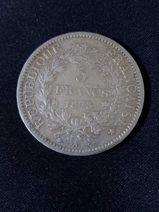 Franța 1873 A - 5 Franci - Monedă de argint #6