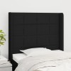 Gossi tablie de pat cu aripioare, negru, 103x16x118/128 cm, textil