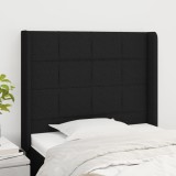 Gossi tablie de pat cu aripioare, negru, 93x16x118/128 cm, textil