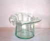 Vaza Cristal Murano Aqua-Green Joben, Suflată Manual, Stil Art Deco. Obiect Sticlă Antichități, Colecție
